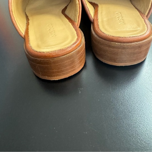 Nisolo Ama Woven Leather Mules Size 8.5 Color Honey Camel Tan NISOLO Slides - Picture 7 of 11
